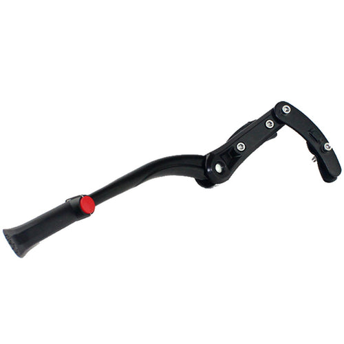 Side profile of the curved dual-mount adjustable bicycle kickstand on white