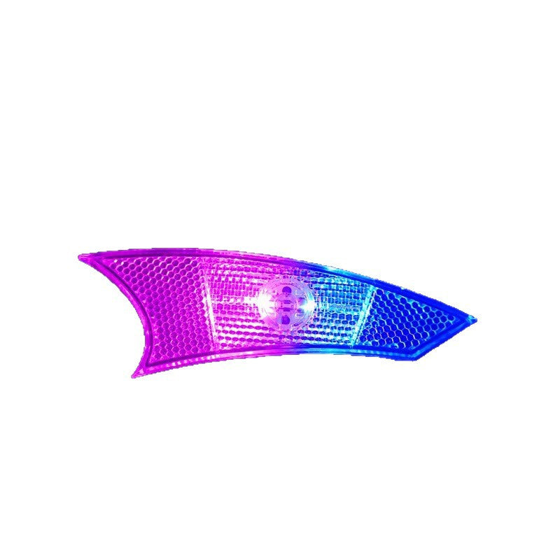 Pink-and-blue rechargeable bicycle spoke light on white