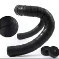 Black foam bicycle handlebar tape set on white