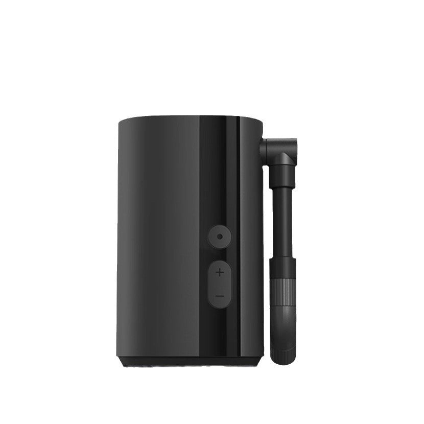 Black portable 5000mAh electric bicycle pump on white