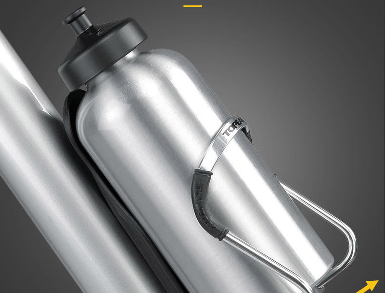Adjustable bottle fit shown on the black and silver holder