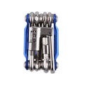 Blue compact bicycle multi-tool on white
