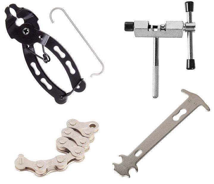 A-style chain repair kit with 6/7/8-speed chain on white