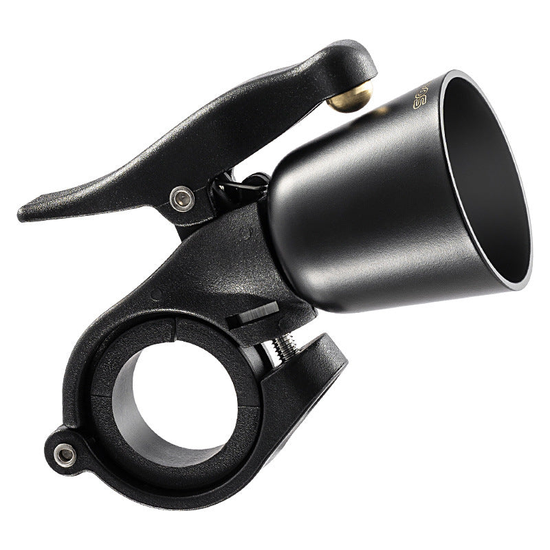 Alternate black compact handlebar bicycle bell on white